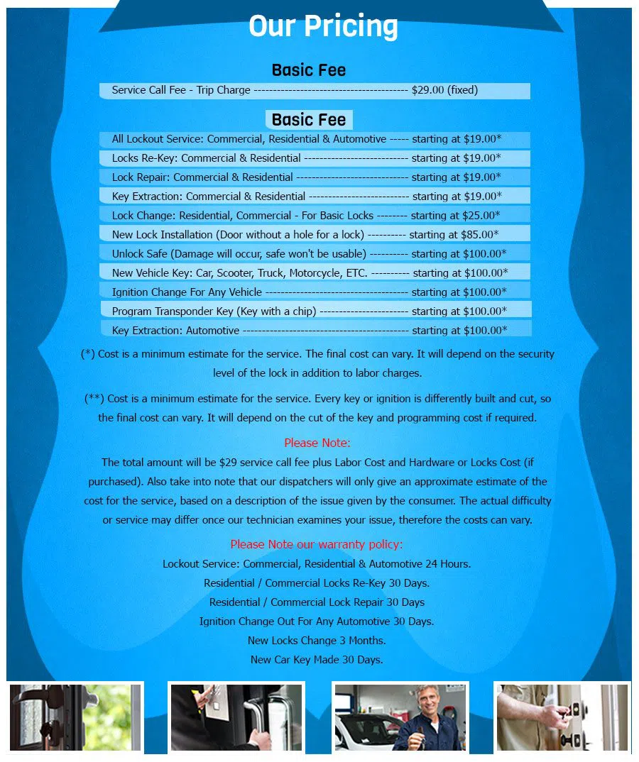 Cranston Locksmith Store, Cranston, RI 401-856-9187 - Pricelist